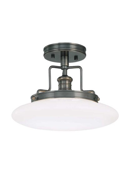 Beacon 12 inch Semi-Flush Ceiling Light in Old Bronze.